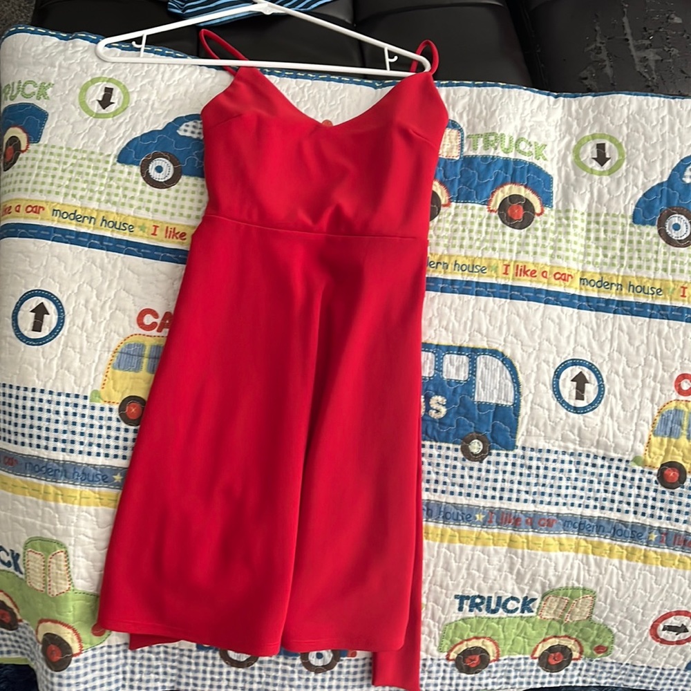 Red party dress